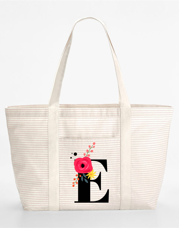 Striped Org Cotton Shopper Sustainable Everyday Tote - Good Dream Design 