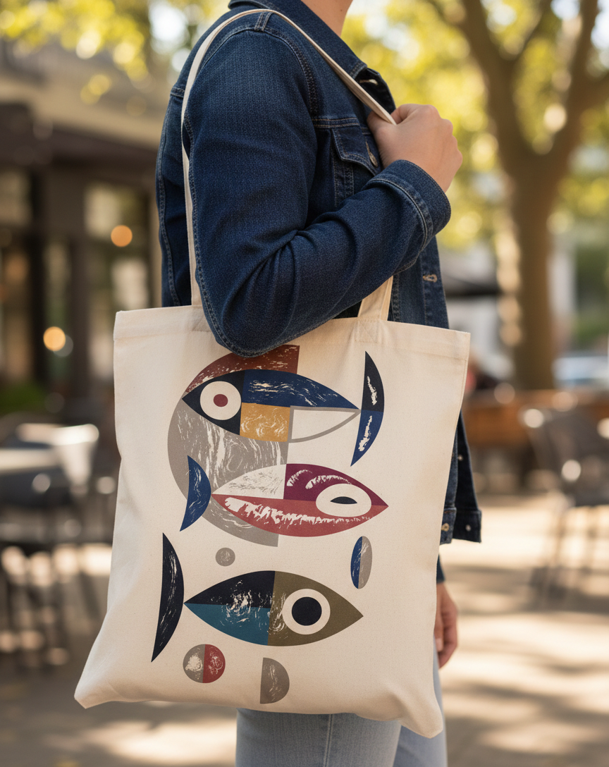 Abstract Fish Tote - Good Dream Design 