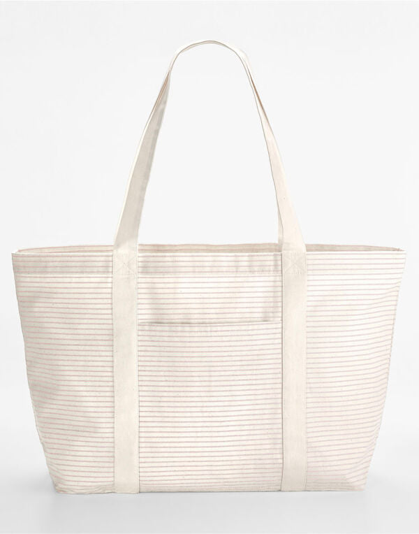 Striped Org Cotton Shopper Sustainable Everyday Tote - Good Dream Design 